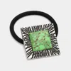 Fashnzfab Square Natural Stone Stretch Hairband In Green