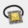 Fashnzfab Square Natural Stone Stretch Hairband In Black