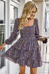 Fashnzfab Square Neck Solid Lace Up Cocktail Dress