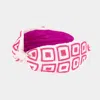 Fashnzfab Square Patterned Multi Beaded Headband In Pink
