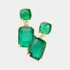 Fashnzfab Square Rectangle Glass Stone Link Drop Dangle Earrings In Multi