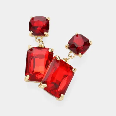 Fashnzfab Square Rectangle Link Dangle Evening Earrings In Multi