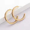 Fashnzfab Square Rhinestone Stone Accented Hoop Earrings - Beige, Lt Col Topaz In Gold