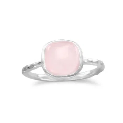 Fashnzfab Square Rose Quartz Ring In Purple