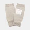 Fashnzfab Square Smile Face Accent Fingerless Knit Gloves In Sand