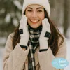 Fashnzfab Square Smile Face Patch Contrast Trim Smart Touch Gloves In White