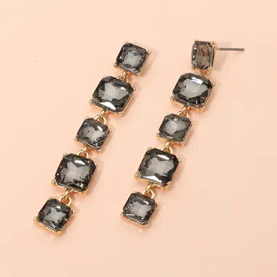 Fashnzfab Square Stone Cluster Link Drop Earrings In Multi