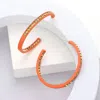 Fashnzfab Square Stone Embellished Hoop Earrings In Multi