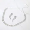 Fashnzfab Square Stone Pointed Rhinestone Paved Evening Choker Necklace In Multi