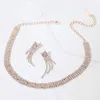 Fashnzfab Square Stone Pointed Rhinestone Paved Evening Choker Necklace In Multi