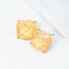 Fashnzfab Square Stud Earrings - Peach In Pink