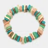 Fashnzfab Square Wood Cluster Stretch Bracelet Multi In Multi