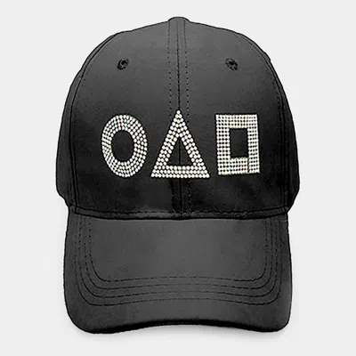 Fashnzfab Squid Game Bling Circle Triangle Square Accented Baseball Cap In Black