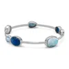 Fashnzfab Stackable Multistone Bangle In Blue