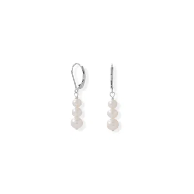 Fashnzfab Stacked Cultured Freshwater Pearl Lever Earrings In Multi