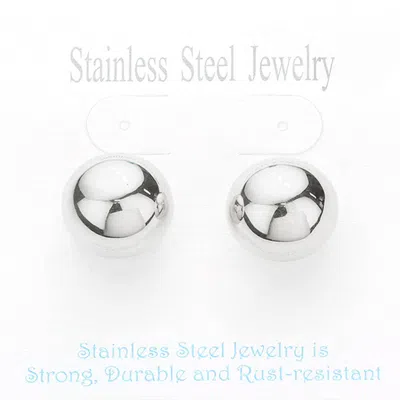 Fashnzfab Stainless Steel 0.75 Inch Metal Ball Stud Earrings In Multi