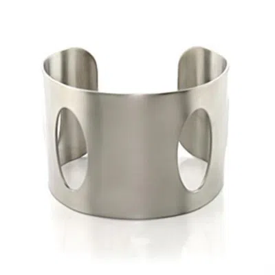 Fashnzfab Stainless Steel Bangle With No Stone In No Stone In Silver