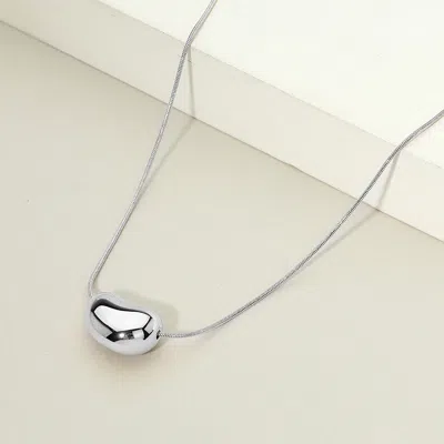 Fashnzfab Stainless Steel Bean Pendant Necklace In Multi
