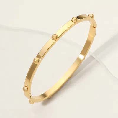 Fashnzfab Stainless Steel Bubble Hinged Bangle Bracelet Gold