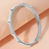 Fashnzfab Stainless Steel Bubble Hinged Bangle Bracelet In Silver