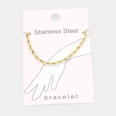 Fashnzfab Stainless Steel Chain Bracelet In Red