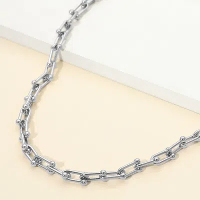 Fashnzfab Stainless Steel Chain Necklace In Silver