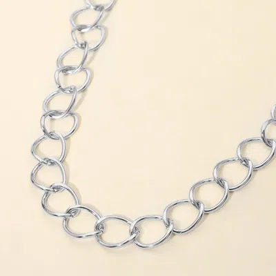 Fashnzfab Stainless Steel Chunk Link Chain Necklace In Metallic