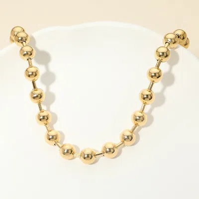 Fashnzfab Stainless Steel Chunky Beaded Chain Necklace 20" L In Purple