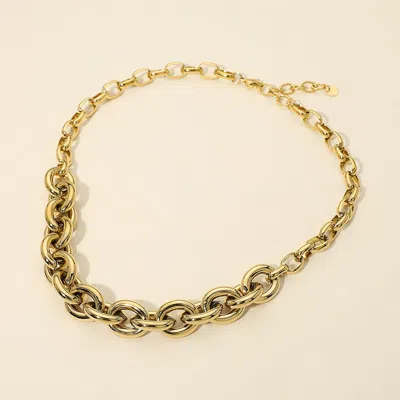 Fashnzfab Stainless Steel Chunky Chain Necklace In Gold