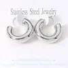 Fashnzfab Stainless Steel Chunky Hoop Earrings - Rhodium In Multi