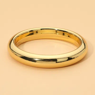 Fashnzfab Stainless Steel Classic Bangle Bracelet In Gold