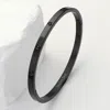 Fashnzfab Stainless Steel Crystal Embellished Bangle Bracelet Black In Black