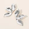 Fashnzfab Stainless Steel Elegant Leaf Earrings In Metallic
