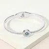Fashnzfab Stainless Steel Evil Eye Cz Stone Accent Hinged Bangle Bracelet Silver In Silver