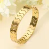 Fashnzfab Stainless Steel Geometric Link Hinged Bangle Bracelet In Gold