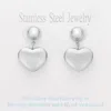 Fashnzfab Stainless Steel Heart Dangle Earrings - Rhodium In Metallic