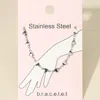 Fashnzfab Stainless Steel Heart Link Chain Bracelet Rhodium In Multi