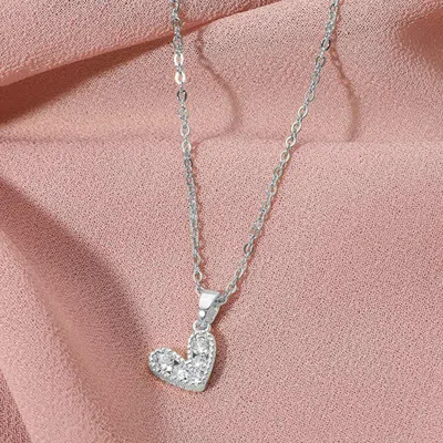 Fashnzfab Stainless Steel Heart Pendant Necklace In Multi