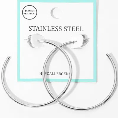 Fashnzfab Stainless Steel Hoop Earrings In Multi