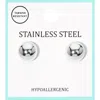 Fashnzfab Stainless Steel Hypoallergenic Ball Stud Earrings - Rhodium In Metallic