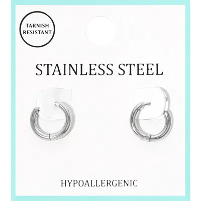Fashnzfab Stainless Steel Hypoallergenic Mini Huggie Hoop Earrings In Multi