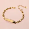 Fashnzfab Stainless Steel Id Plate Mariner Link Chain Bracelet Gold In Gold