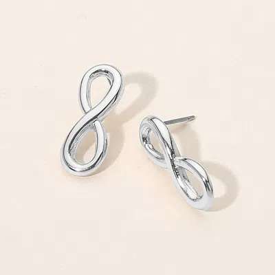 Fashnzfab Stainless Steel Infinity Stud Earrings In Multi