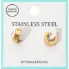 Fashnzfab Stainless Steel Mini Huggie Hoop Earrings In Gold