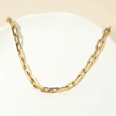 Fashnzfab Stainless Steel Paperclip Chain Necklace 20" In Gold
