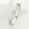 Fashnzfab Stainless Steel Rhinestone Paved Hinged Bangle Bracelet Silver In Metallic