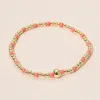 Fashnzfab Stainless Steel Seed Beaded Stretch Bracelet In Multi