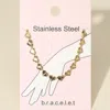 Fashnzfab Stainless Steel Radiant Textured Flat Disc Link Chain Bracelet Gold In Pink