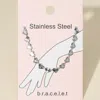 Fashnzfab Stainless Steel Textured Heart Link Chain Bracelet Rhodium In Multi