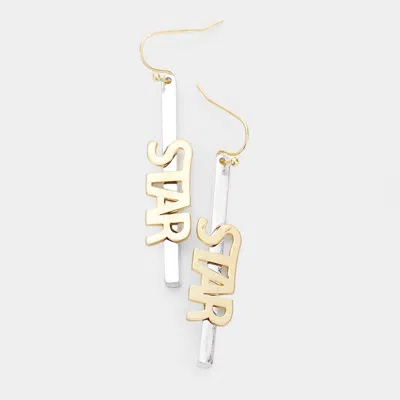 Fashnzfab Star Drop Bar Earrings In Multi
